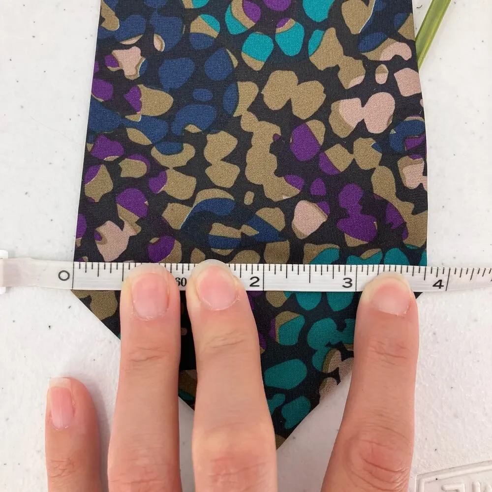 Botany 500 Purple Green Navy Blue Black Teal Mosaic Floral Pattern Necktie Tie